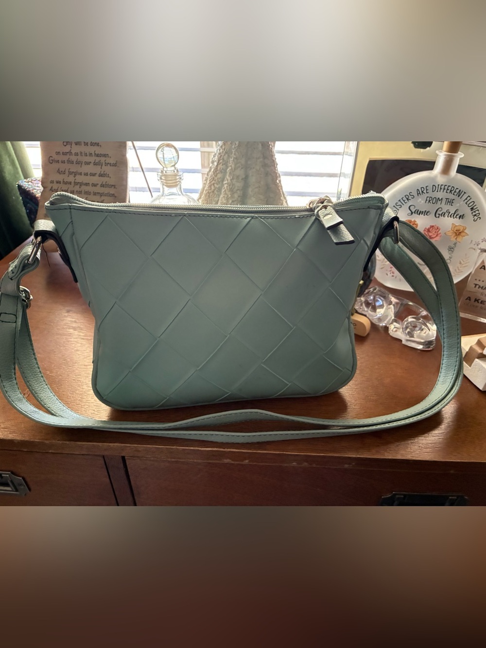 Rosetti Quilted Crossbody Bag in Teal Green - Picture 2 of 3